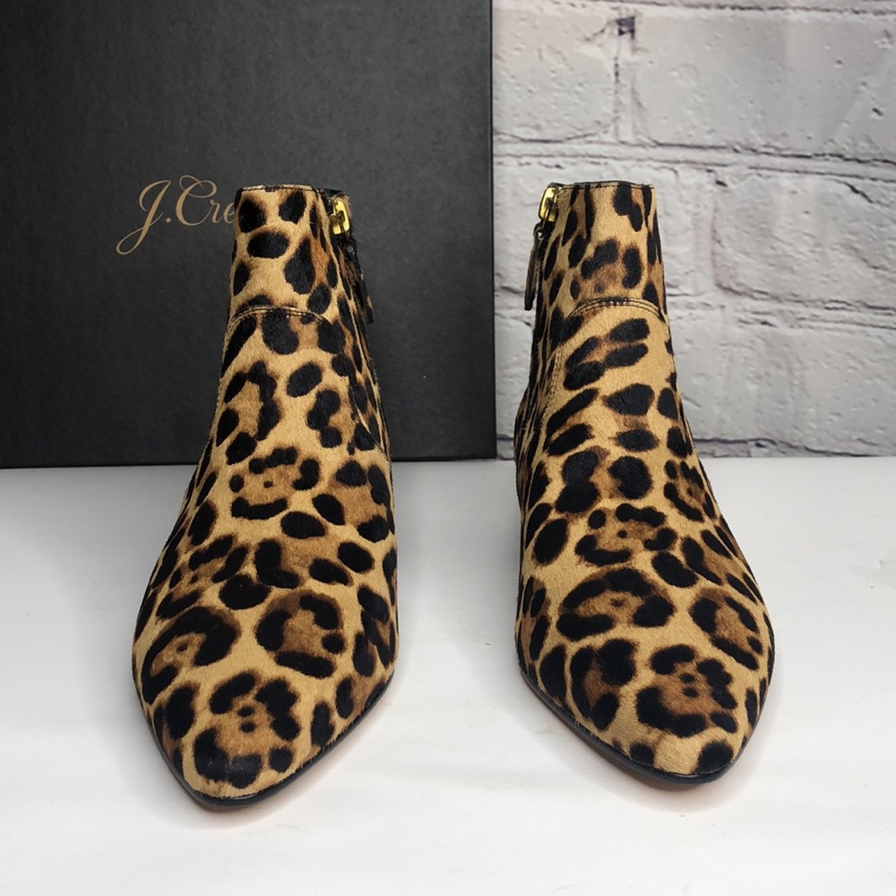 J. Crew Pointy-Toe Booties in Leopard Calf Hair - Size 7 - Picture 5 of 9